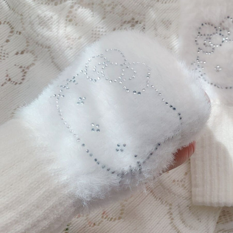 Bling Kitty Halb bedeckte Handschuhe KI397