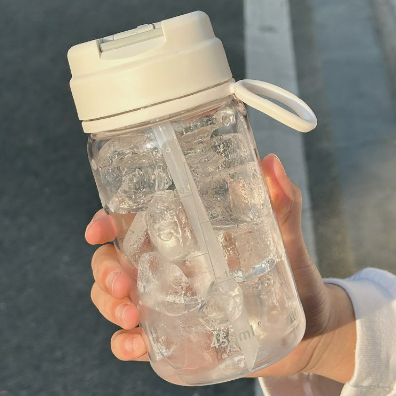 Kitty Bow Plastic Straw Bottle KI462