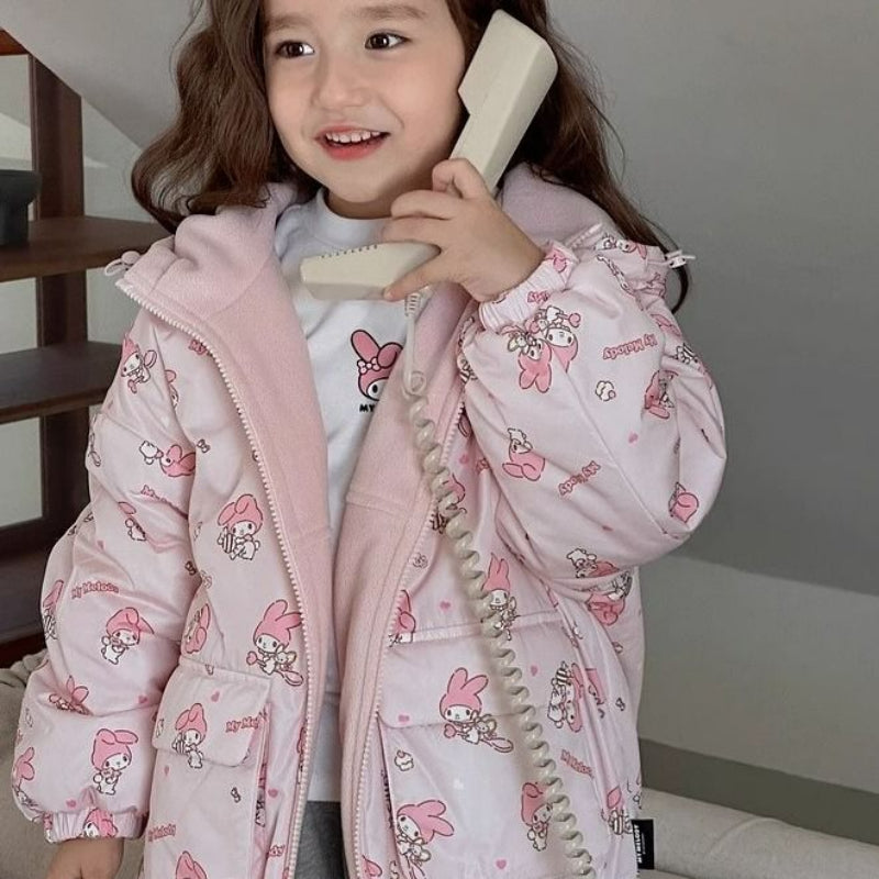 Veste polaire à capuche pour enfants Melo Double Side Wear KI603