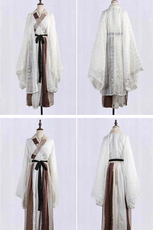 Classic Men's Hanfu Full Set with Wide Sleeves Ancient Knight Costume
