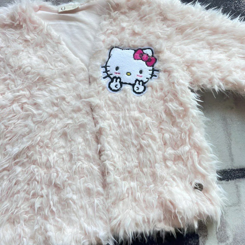 Pink Kitty Plush Jacket KI309