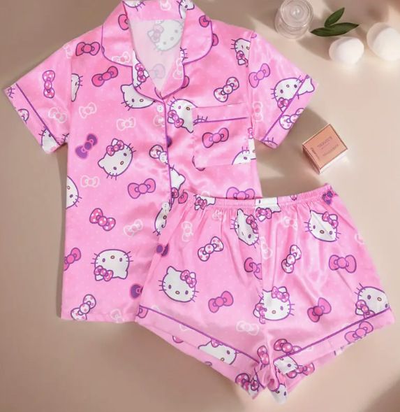 Kawaii Kitty Summer Pajamas Set