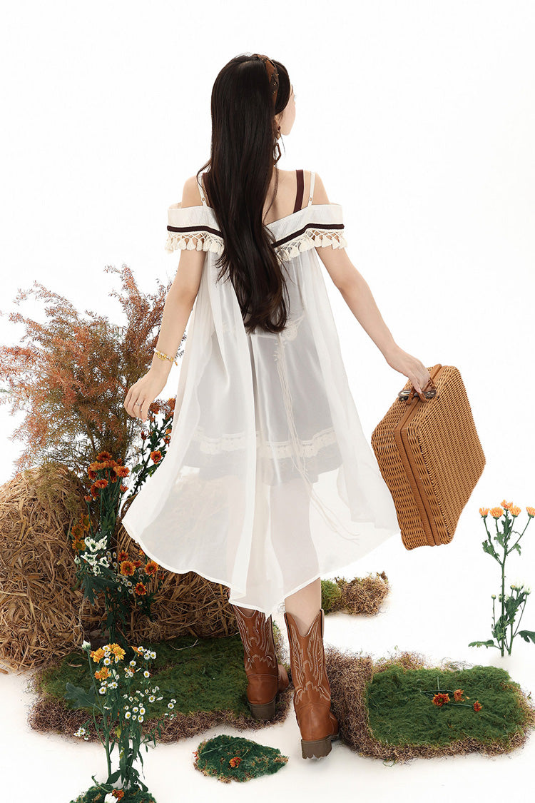 Chocolate Square Collar Embroidered JSK Set - Dream of the Wilderness