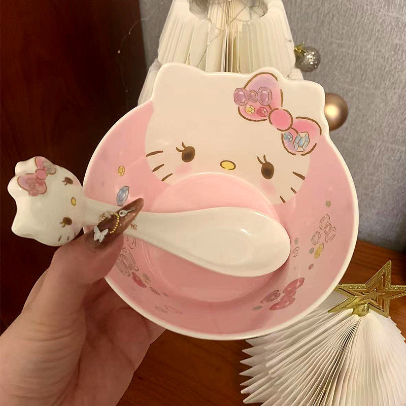 Bol et cuillère Pink Kitty Fairy KI542
