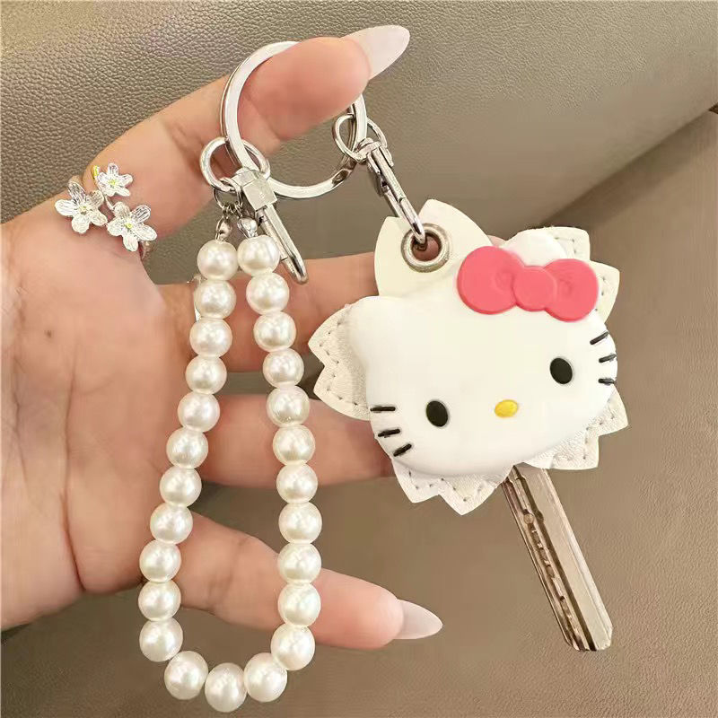 Cartoon Kitty Floral Key Card Cover