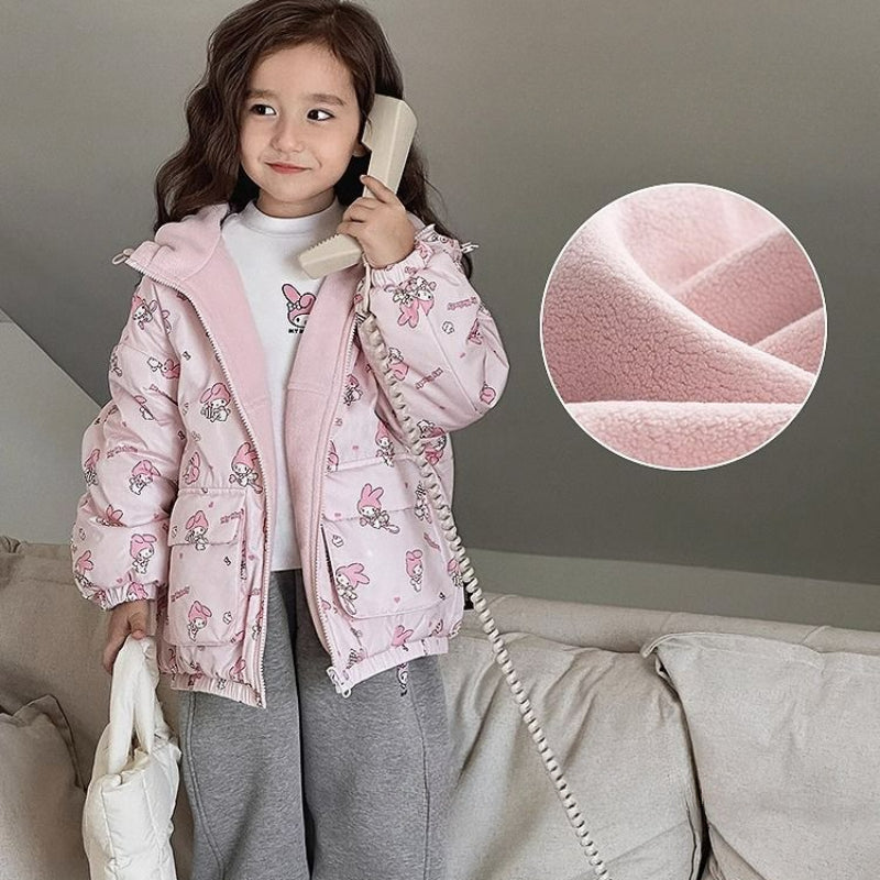 Veste polaire à capuche pour enfants Melo Double Side Wear KI603