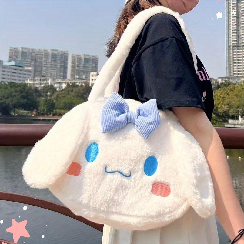 Kawaii Cinna Furry Shoulder Bag with Bow
