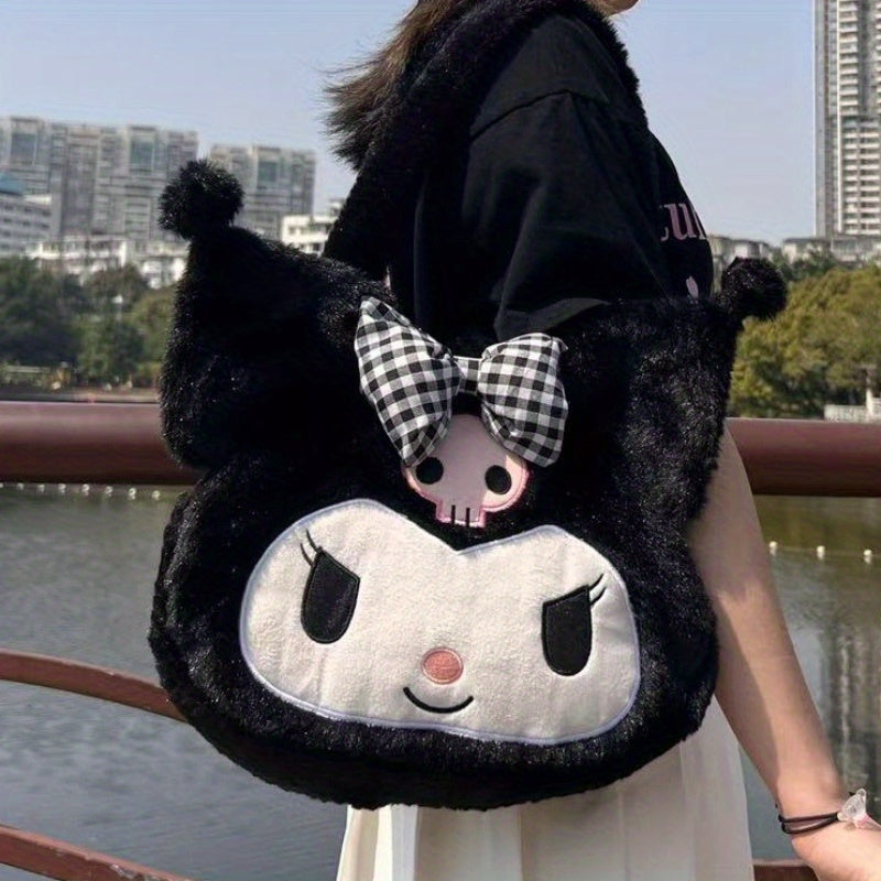 Kawaii Cinna Furry Shoulder Bag with Bow