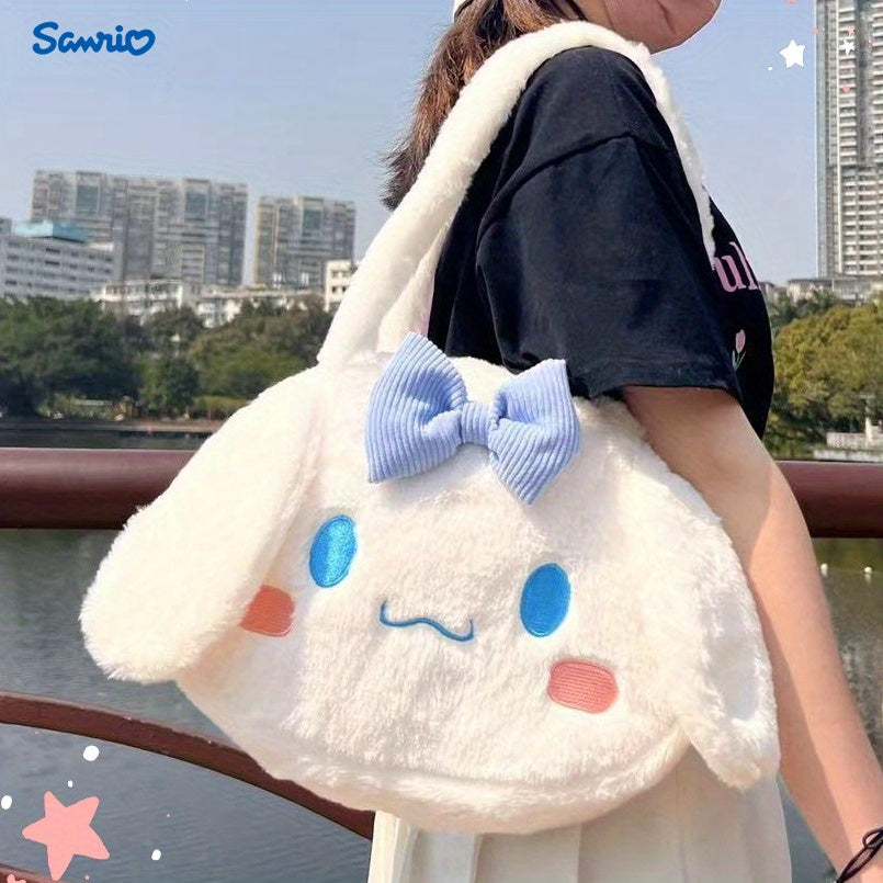 Kawaii Cinna Furry Shoulder Bag with Bow