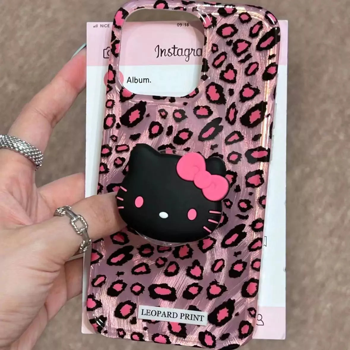 Kitty Leopard Phone Case and Pop Socket