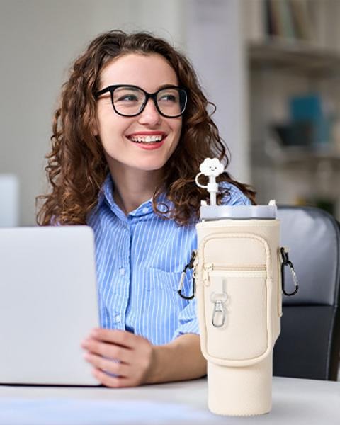 Strap Pouch with Phone Pocket Matching Bottle Carrier Adjustable Water