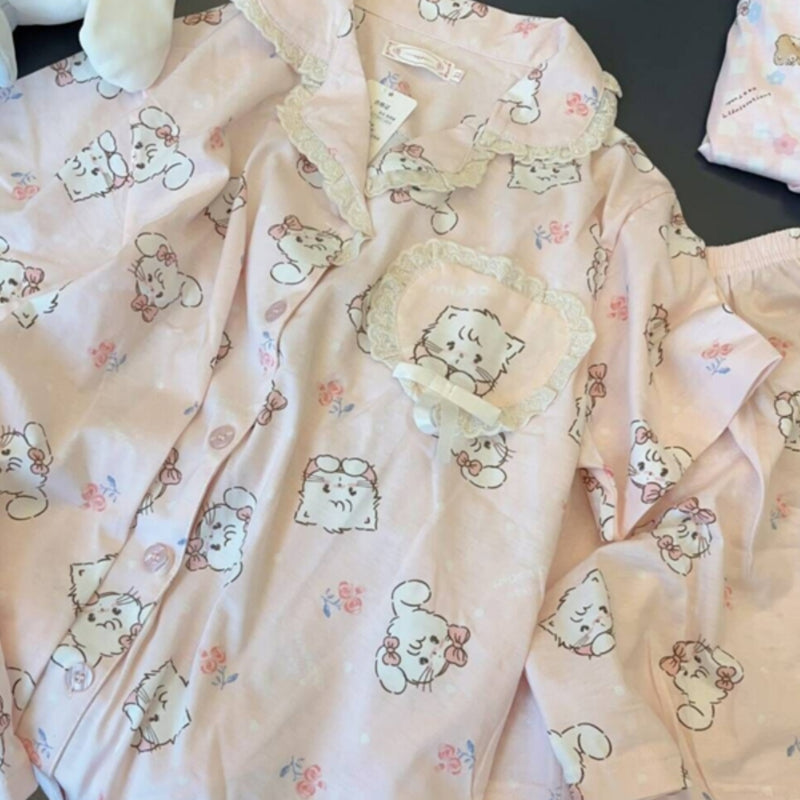 Pink Miko Kitty Pajamas Suit KI478