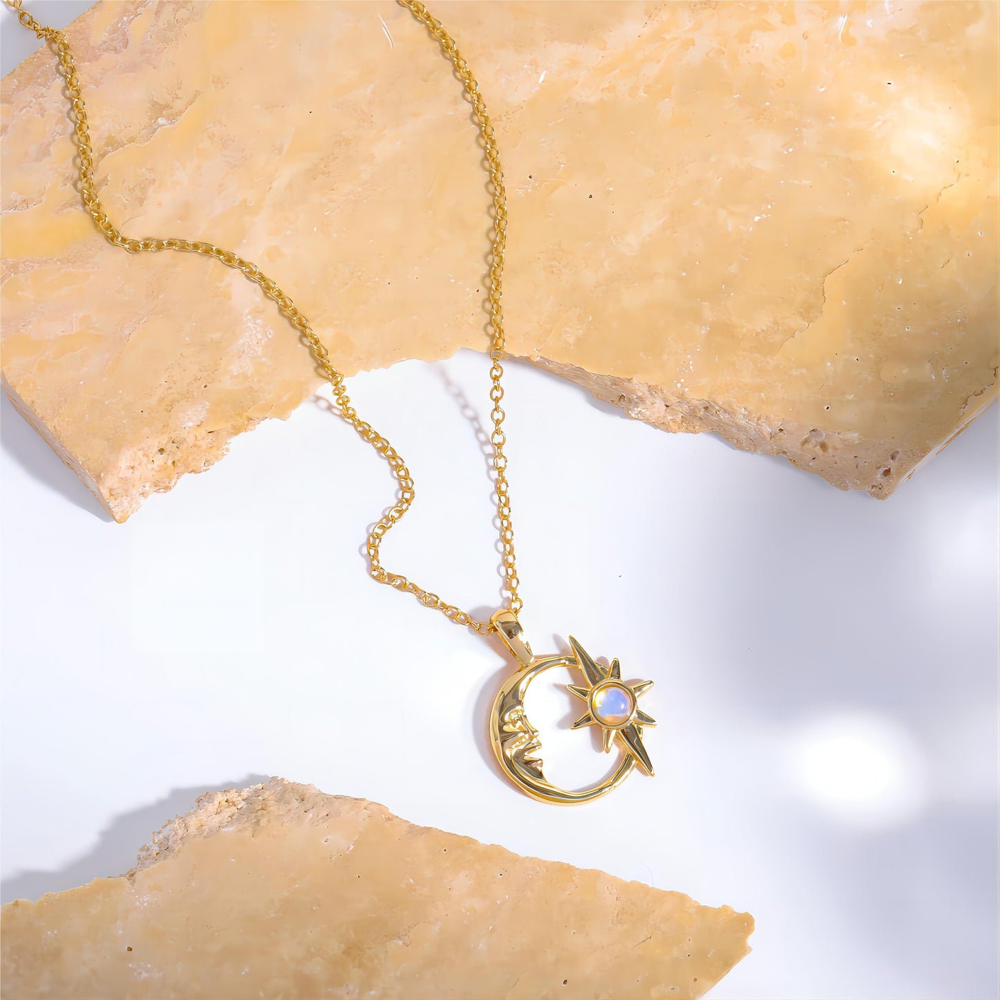 Collier Opale Étoile Phase de Lune