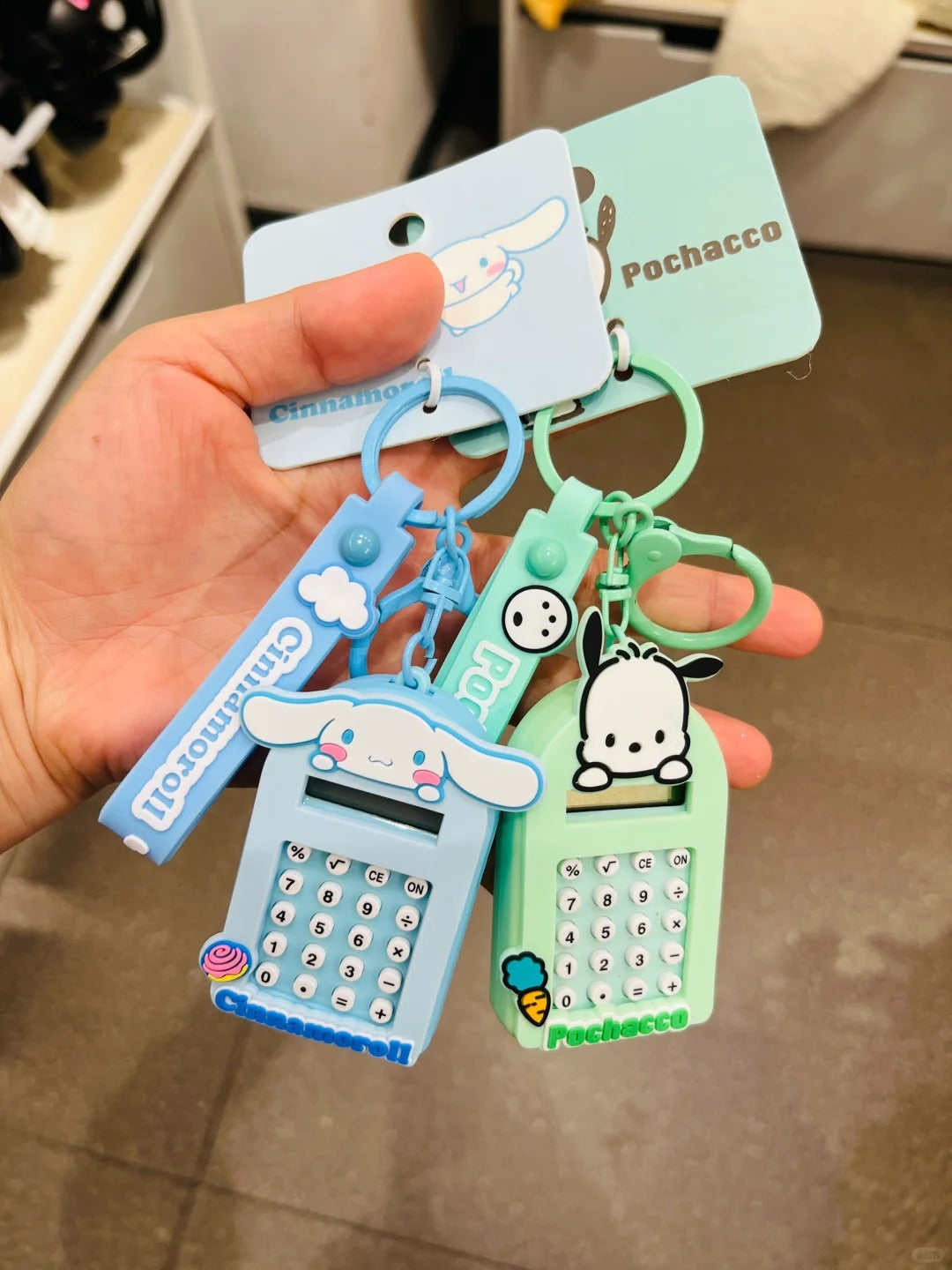 Porte-clés calculatrice Kawaii