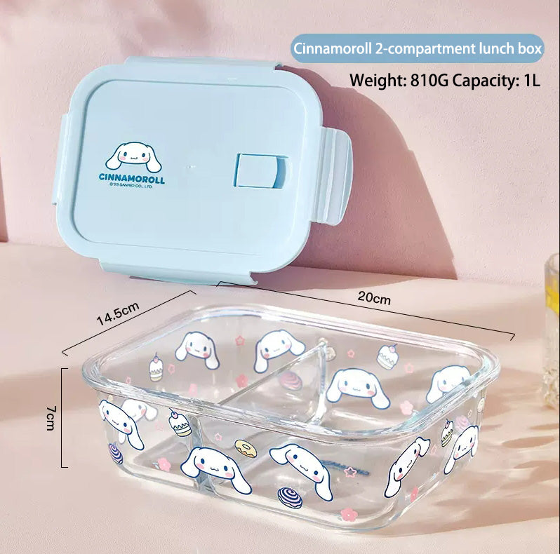Süße Lunchbox aus transparentem Glas