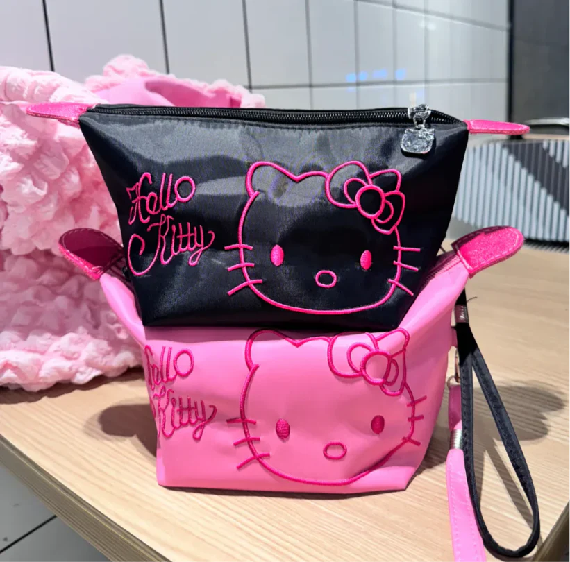 Kitty Embroidery Cosmetic Bag Large-capacity