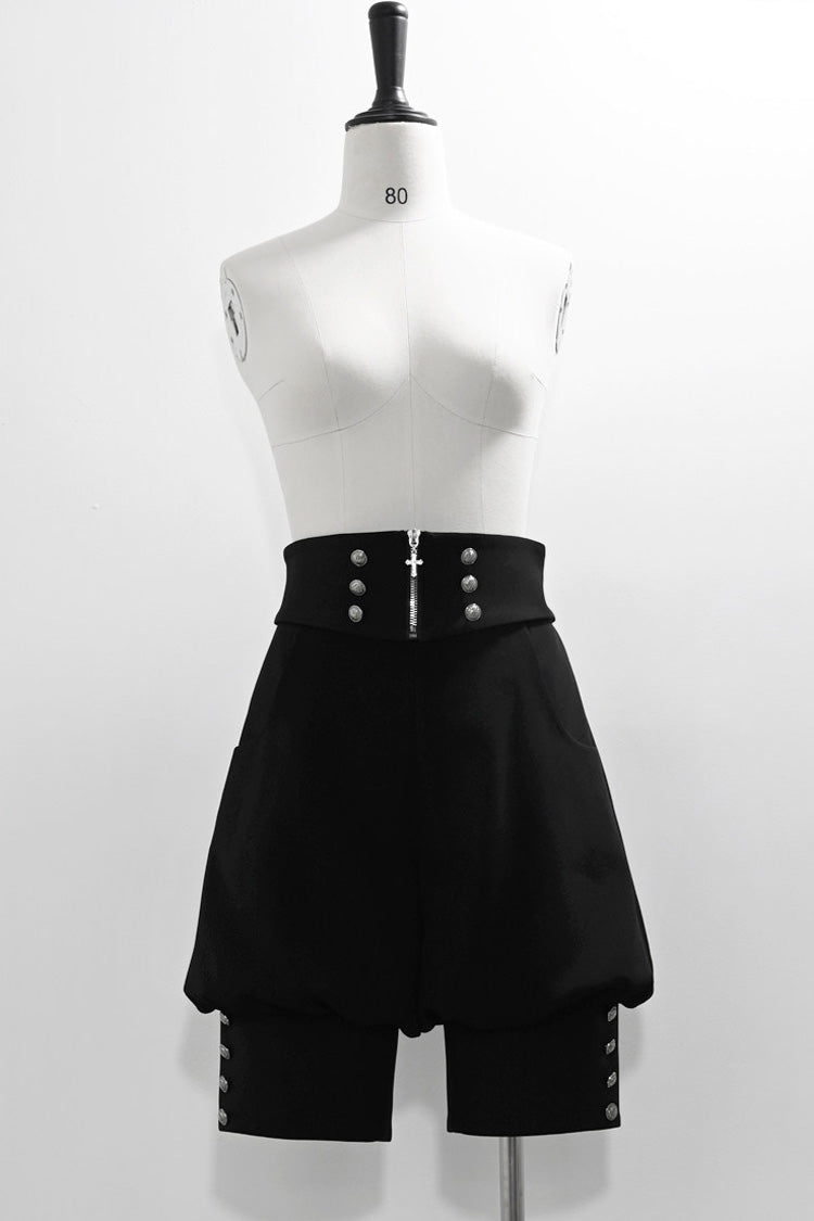 Lapel Collar Ruffled Bow Classic Prince Ouji Set - Ash