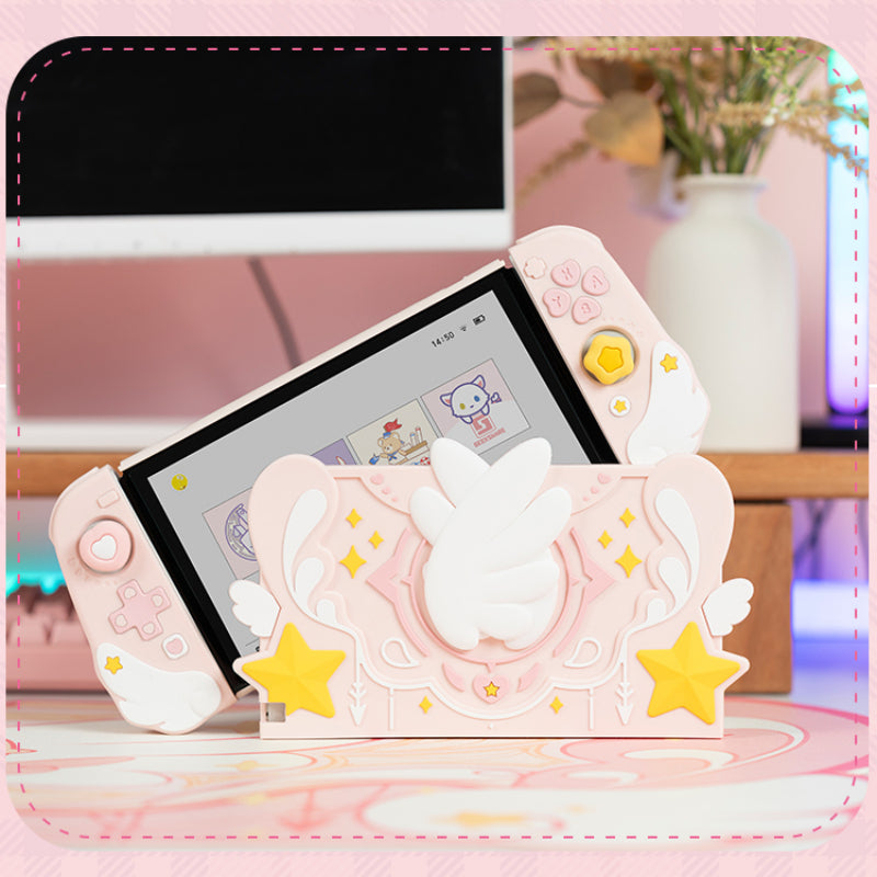 Pink Star Wings Switch Base Protective Case KI645