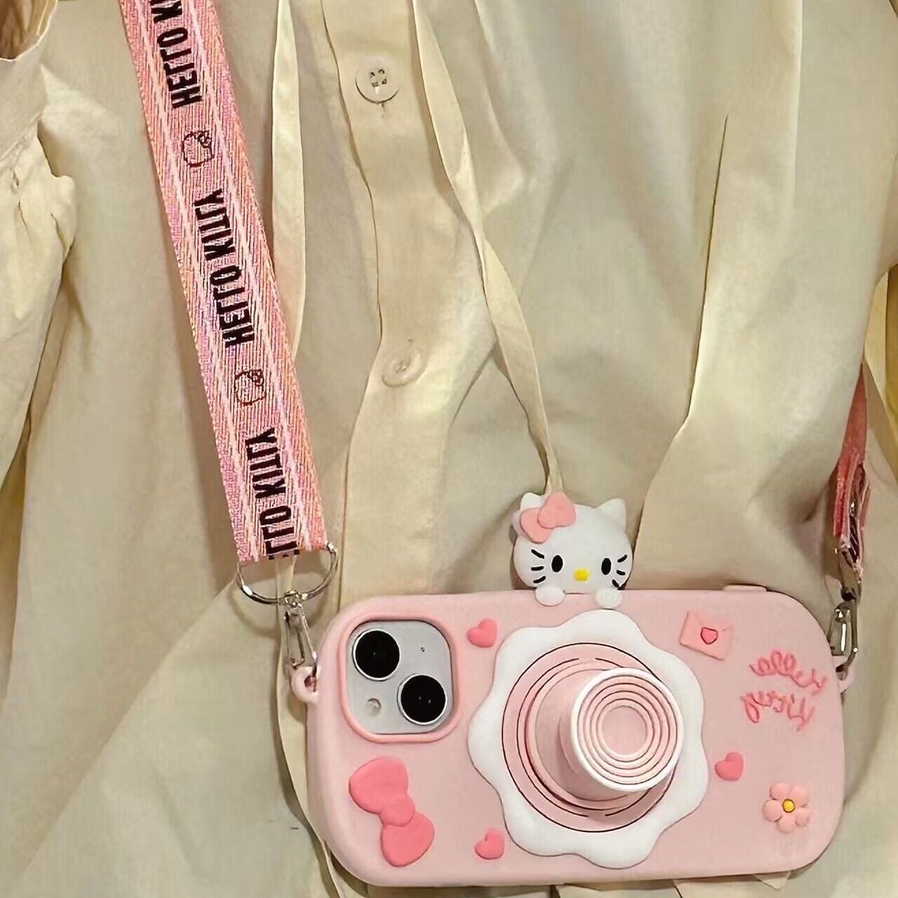 Kitty Camera Phone Case with Shoulder Strap