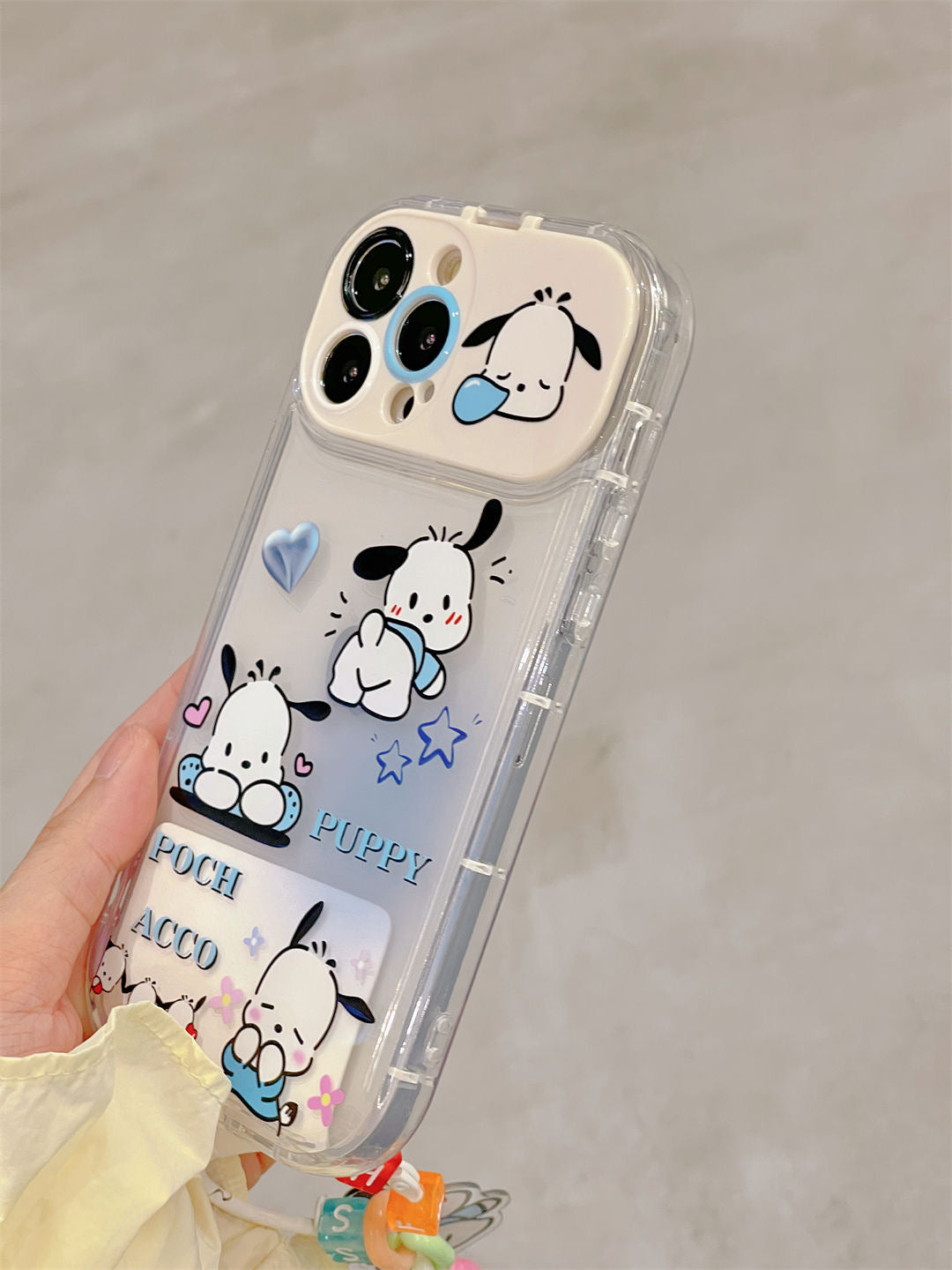 Pocha Phone Case with Mirror and Dangle Charm