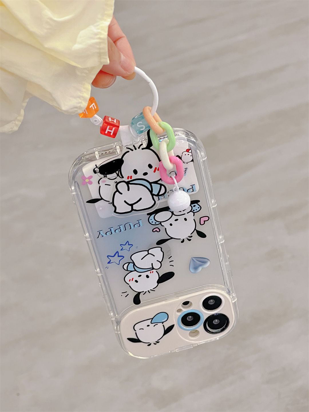 Pocha Phone Case with Mirror and Dangle Charm