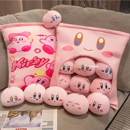 Kirby with 6 Small Doll Plush Bag