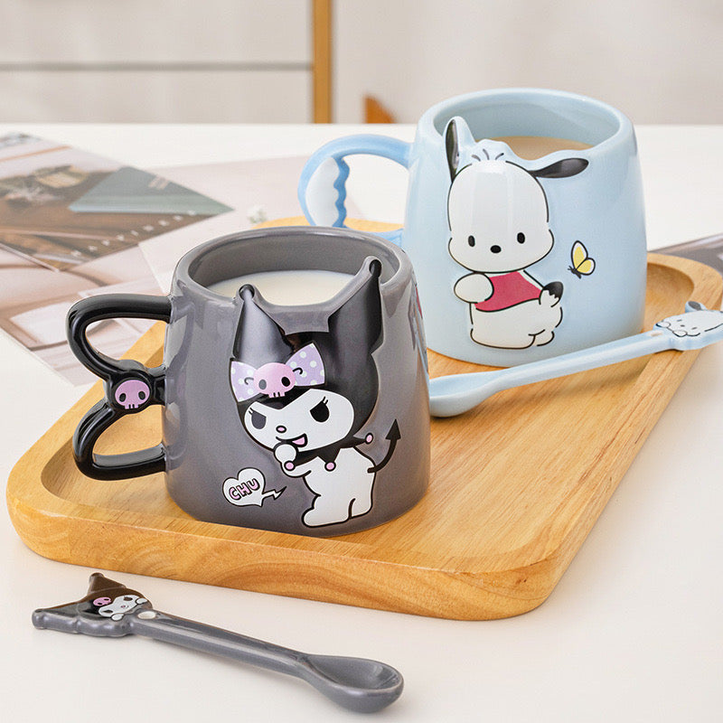 Cute Carton Mug with Spoon