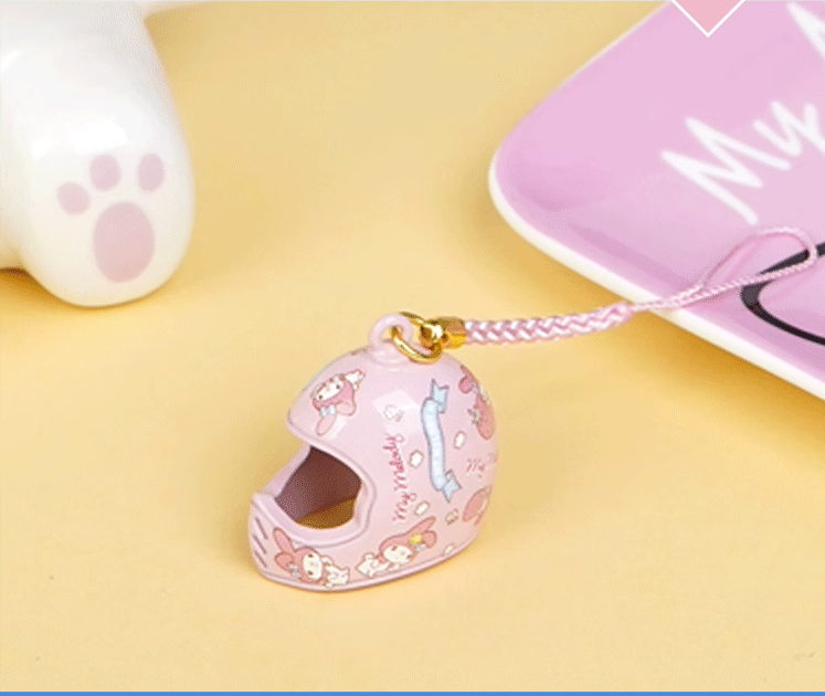 Porte-clés clochette au design de casque mignon