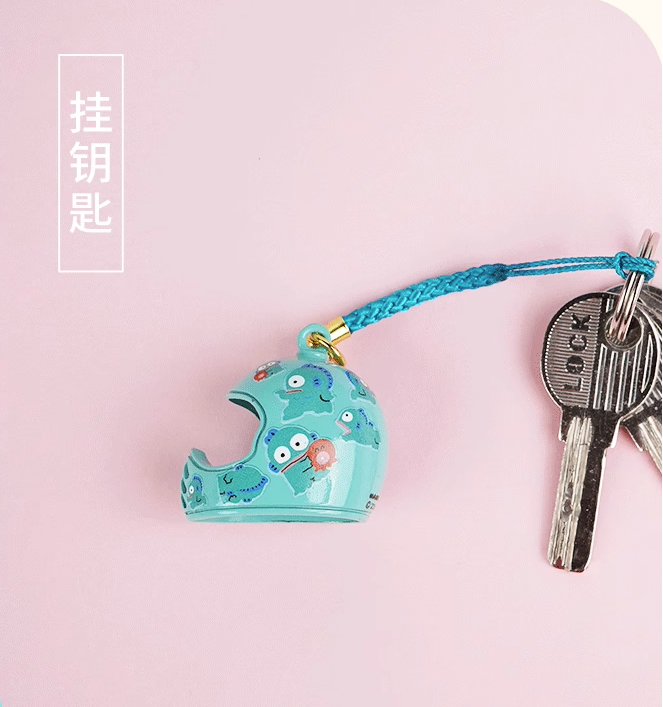 Porte-clés clochette au design de casque mignon