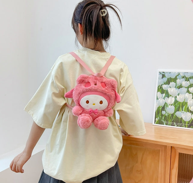 Mini sac à dos en peluche de dessin animé