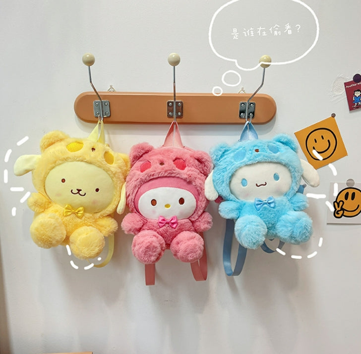 Mini sac à dos en peluche de dessin animé