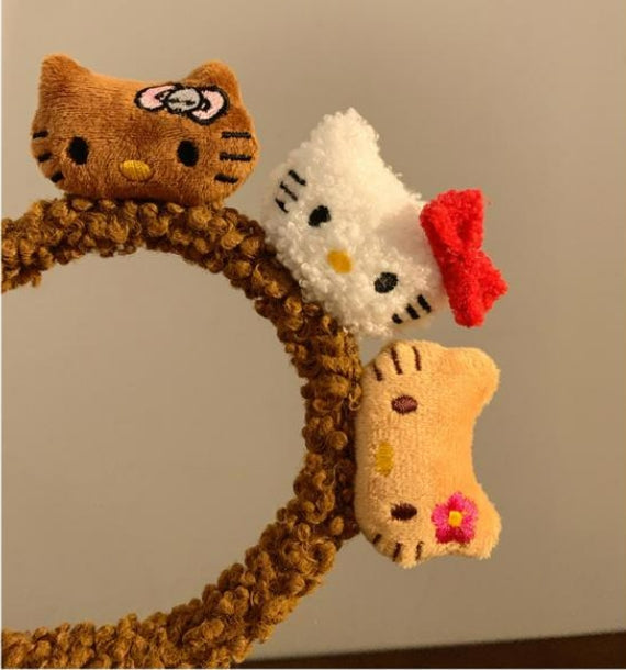 Kitty Hawaiian Cute Plush Hair Hoop