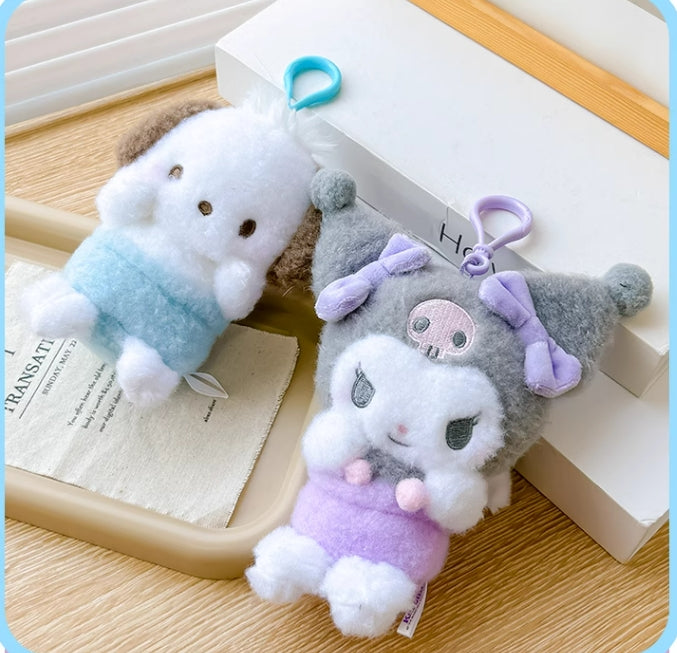 Pocha and Kuro Angel Plush Keychain