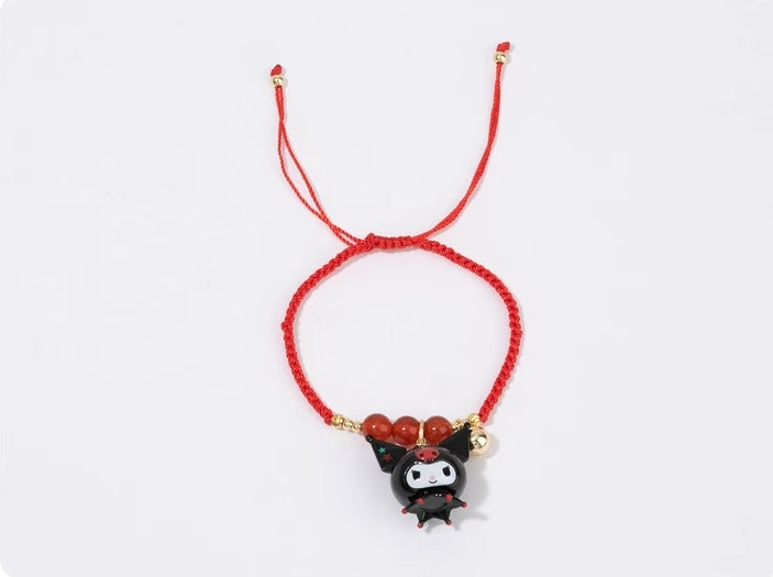 Bracelet en corde rouge de dessin animé