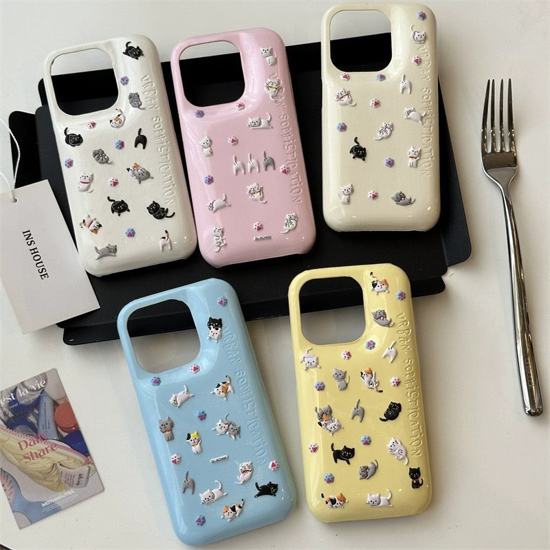 Colorful Kitten Sticker iPhone Case