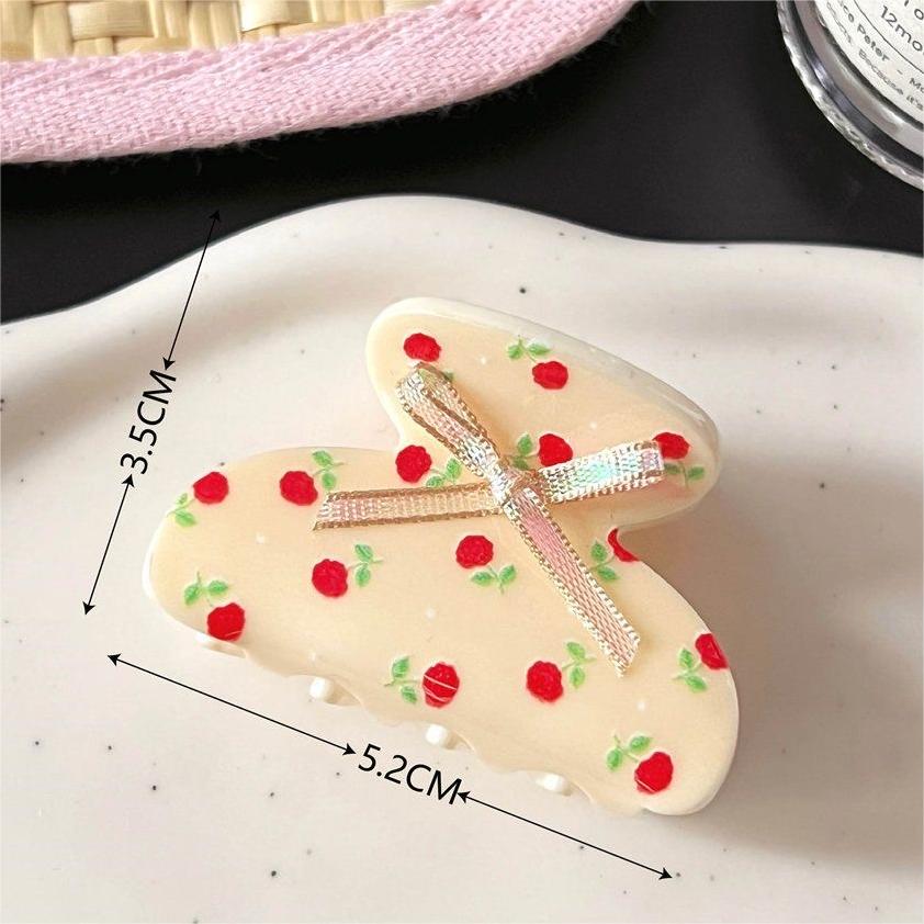 Sweet Butterfly Floral Ribbon Bowknot Hair Claw