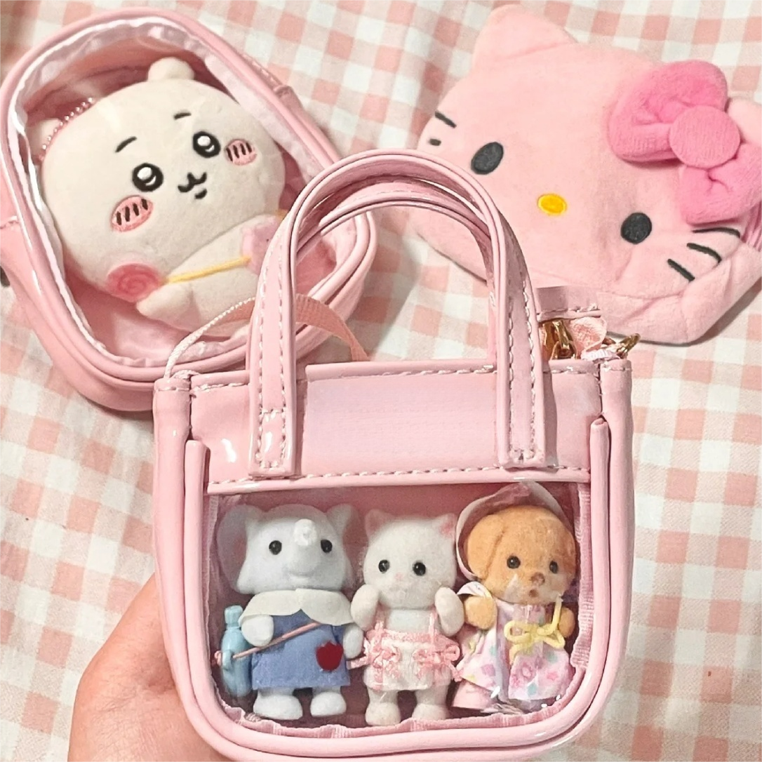 Pink Mini Clear Doll Tote Bag Accessories