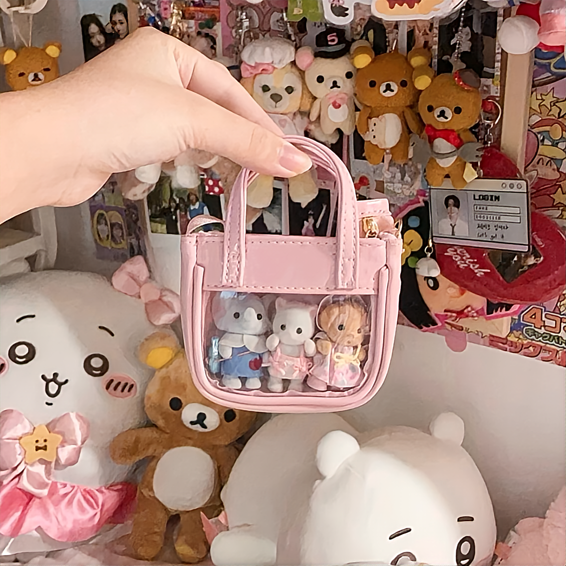 Pink Mini Clear Doll Tote Bag Accessories
