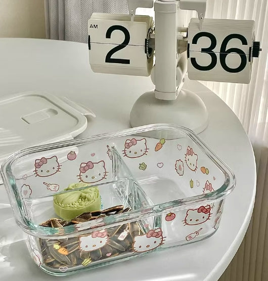 Süße Lunchbox aus transparentem Glas