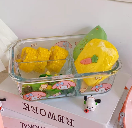 Süße Lunchbox aus transparentem Glas