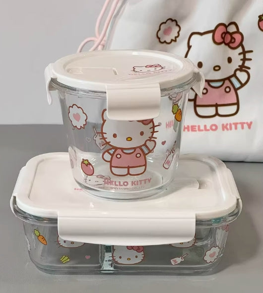 Süße Lunchbox aus transparentem Glas