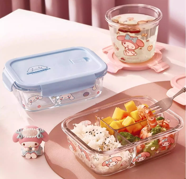 Süße Lunchbox aus transparentem Glas