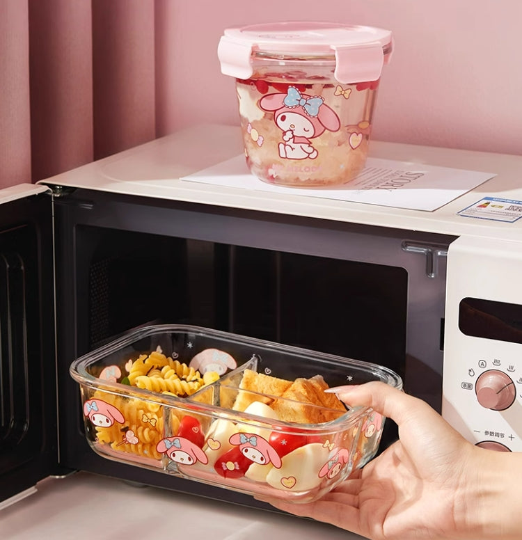 Süße Lunchbox aus transparentem Glas