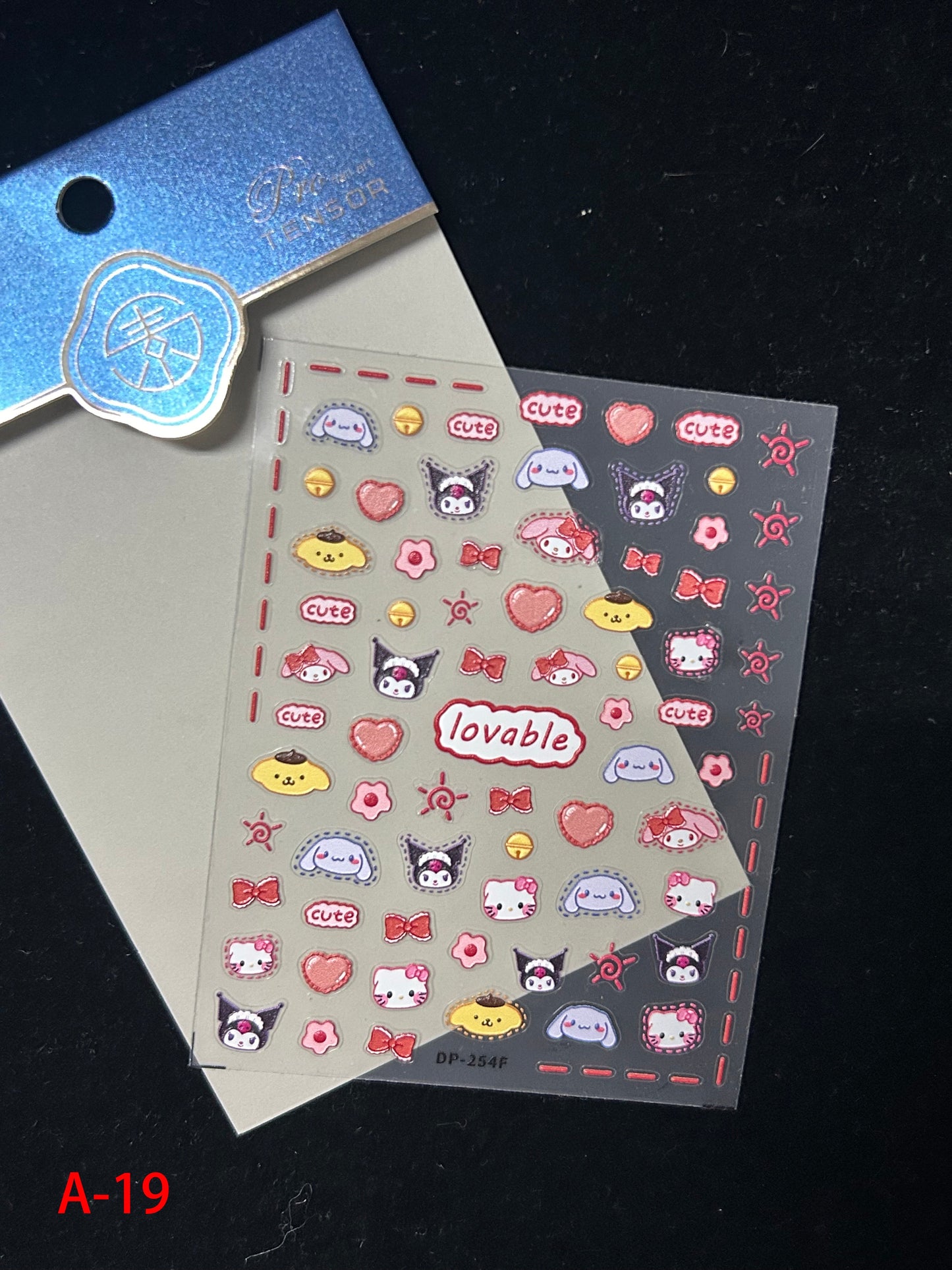 Autocollants pour nail art kawaii