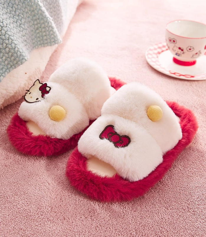 Pink Plush Home Slippers