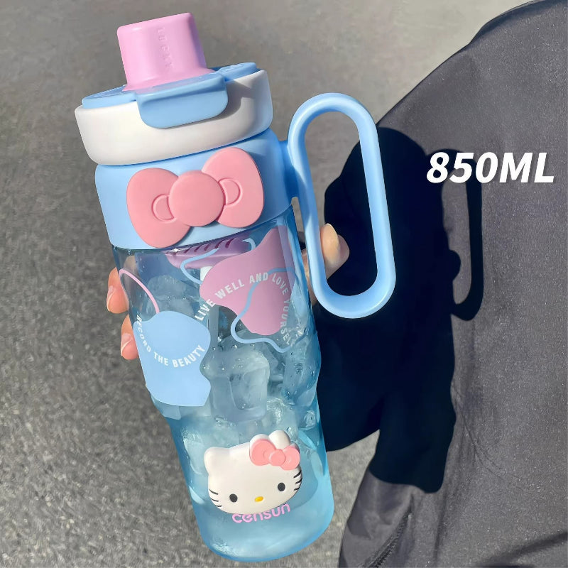 Süße Cartoon Kitty Strohhalm Tasse Flasche 850ML KI685