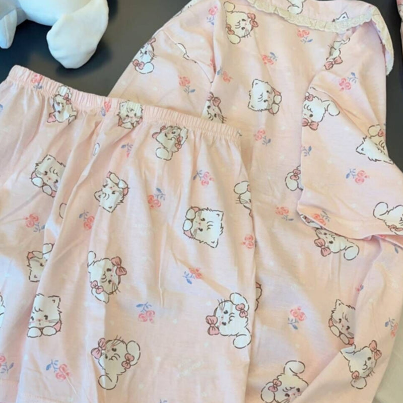 Pink Miko Kitty Pajamas Suit KI478