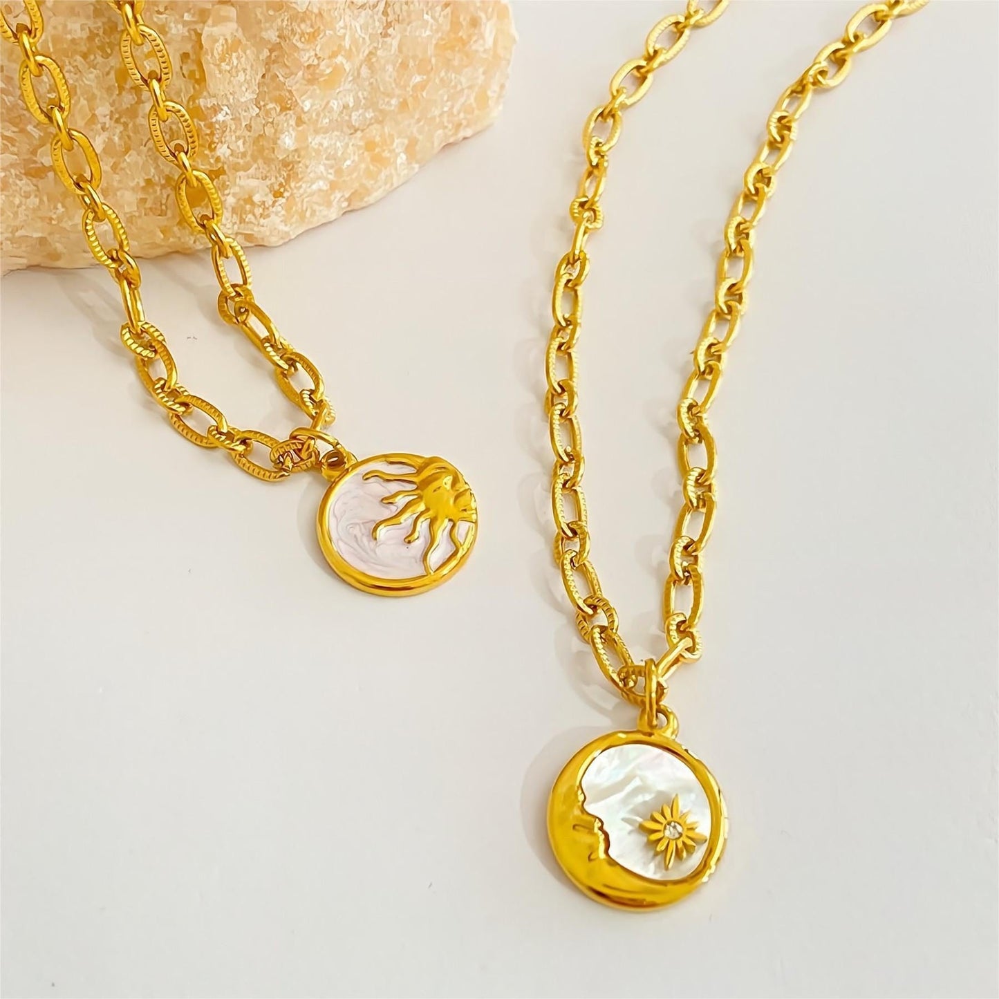 Gold Plated Sol And Lune Celestial Necklace