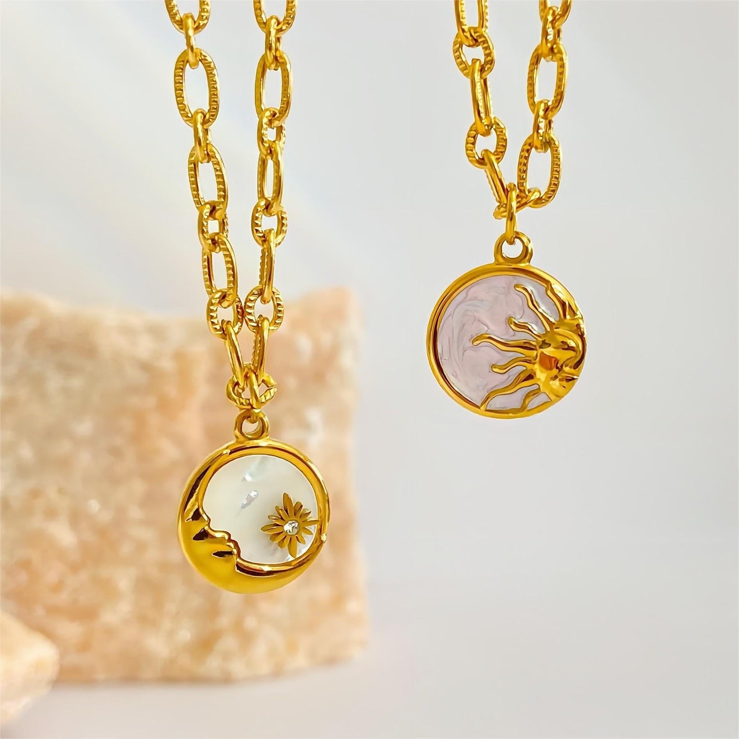 Gold Plated Sol And Lune Celestial Necklace