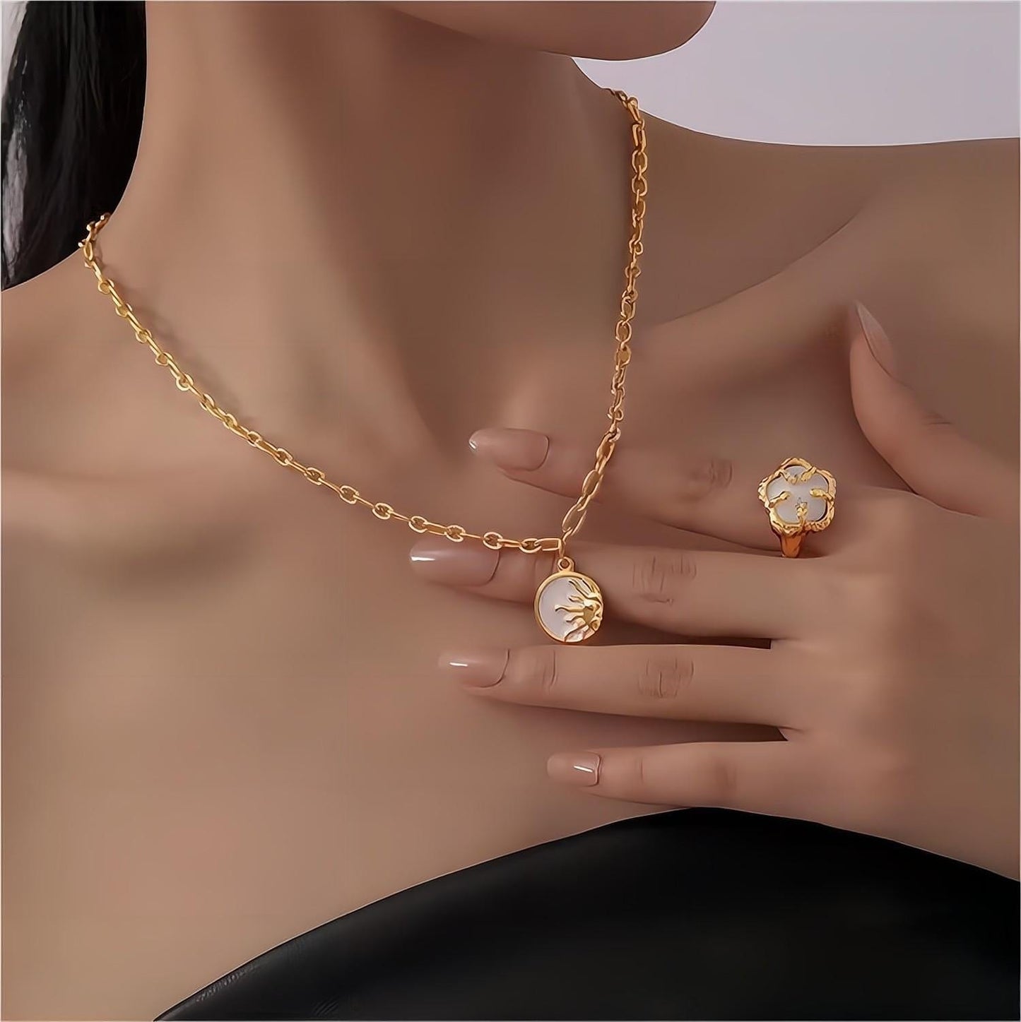 Gold Plated Sol And Lune Celestial Necklace